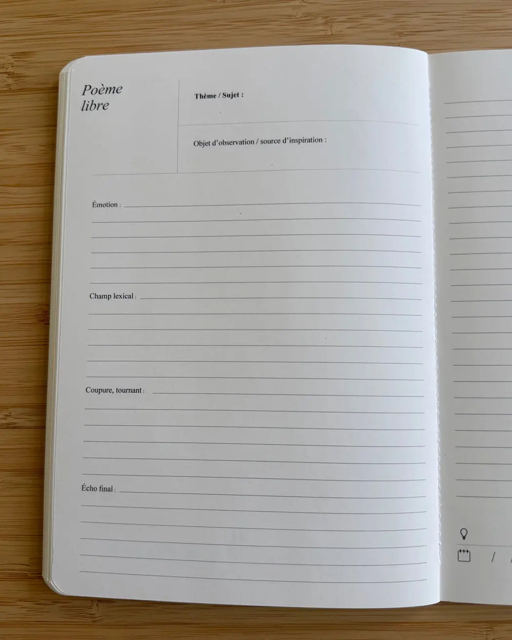 Carnet de poésie Les Forces Naturelles - Poème libre