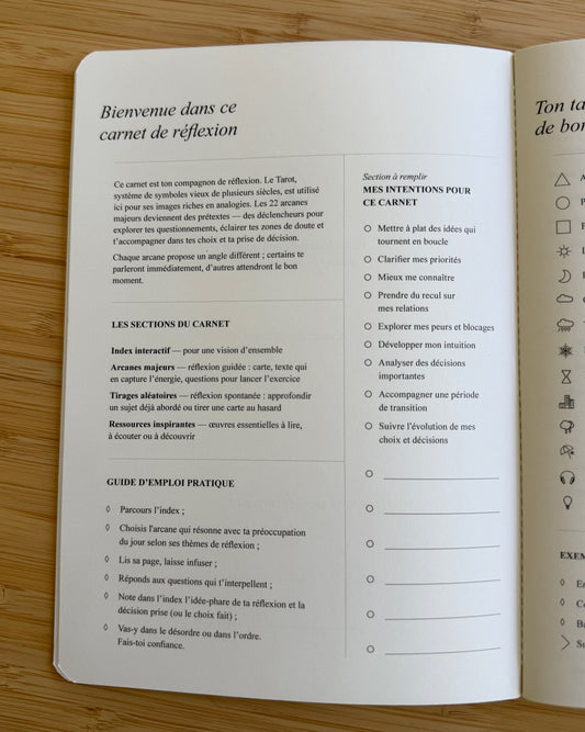 Carnet de réflexion Les Forces Naturelles - Page de bienvenue