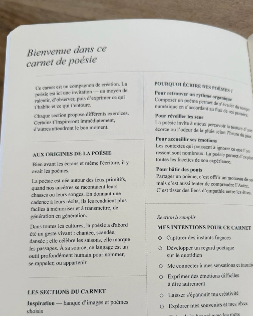 Carnet de poésie — Force naturelle de l’Edamame, journaling guidé, page de bienvenue