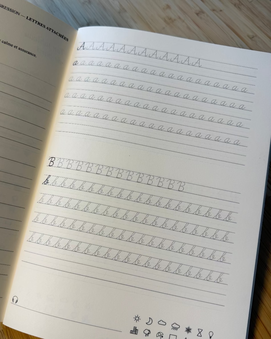 Carnet d’écriture à la main — Force naturelle du céleri, journaling guidé,  lettres attachées