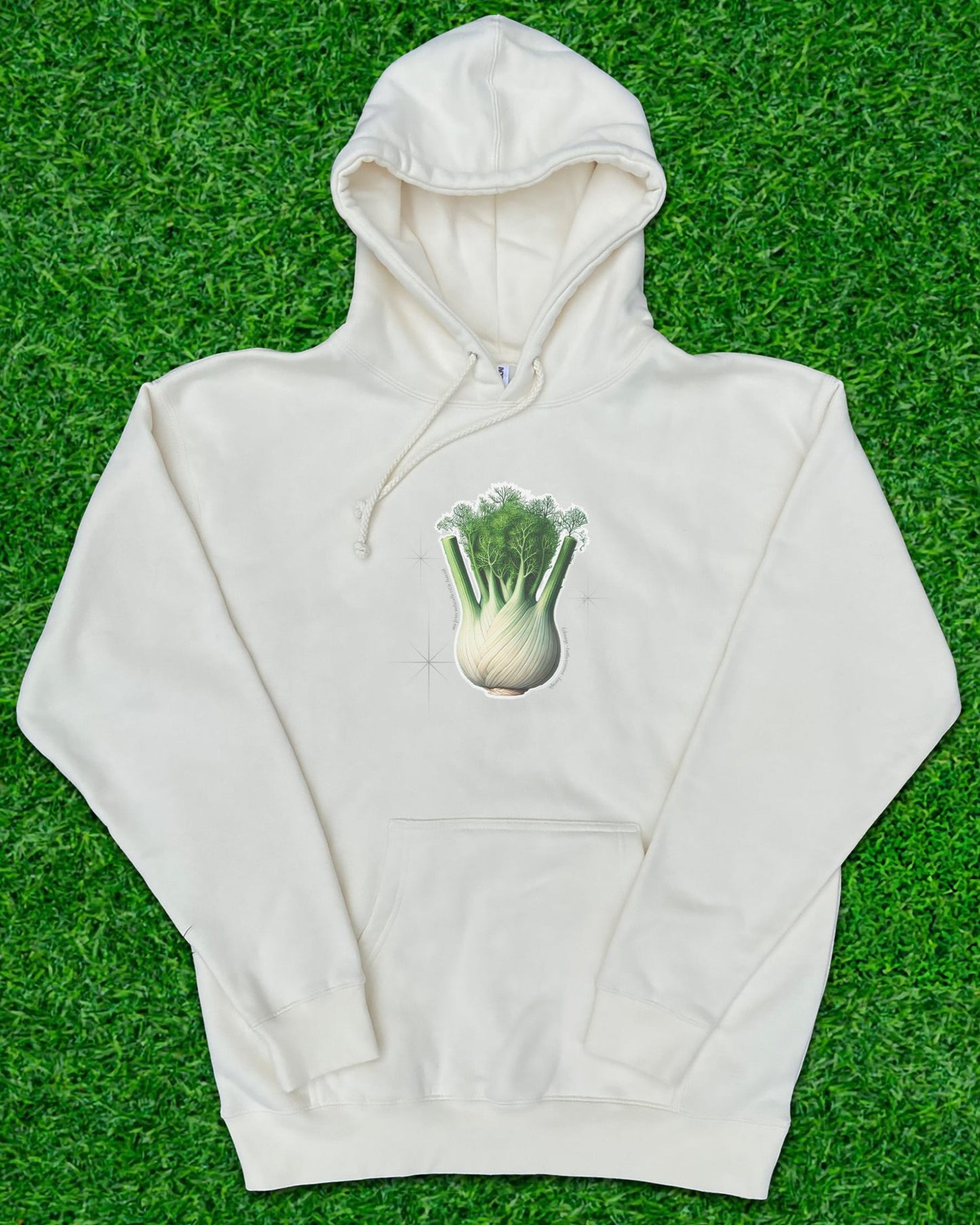 Hoodie de qualité supérieure « Les forces naturelles » — couleur blanc crème — étampe Fenouil