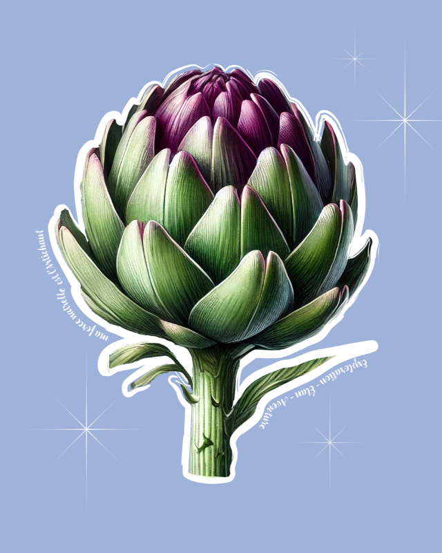 Hoodie de qualité supérieure « Les forces naturelles » — couleur lilas — étampe Artichaut — détail de l'étampe