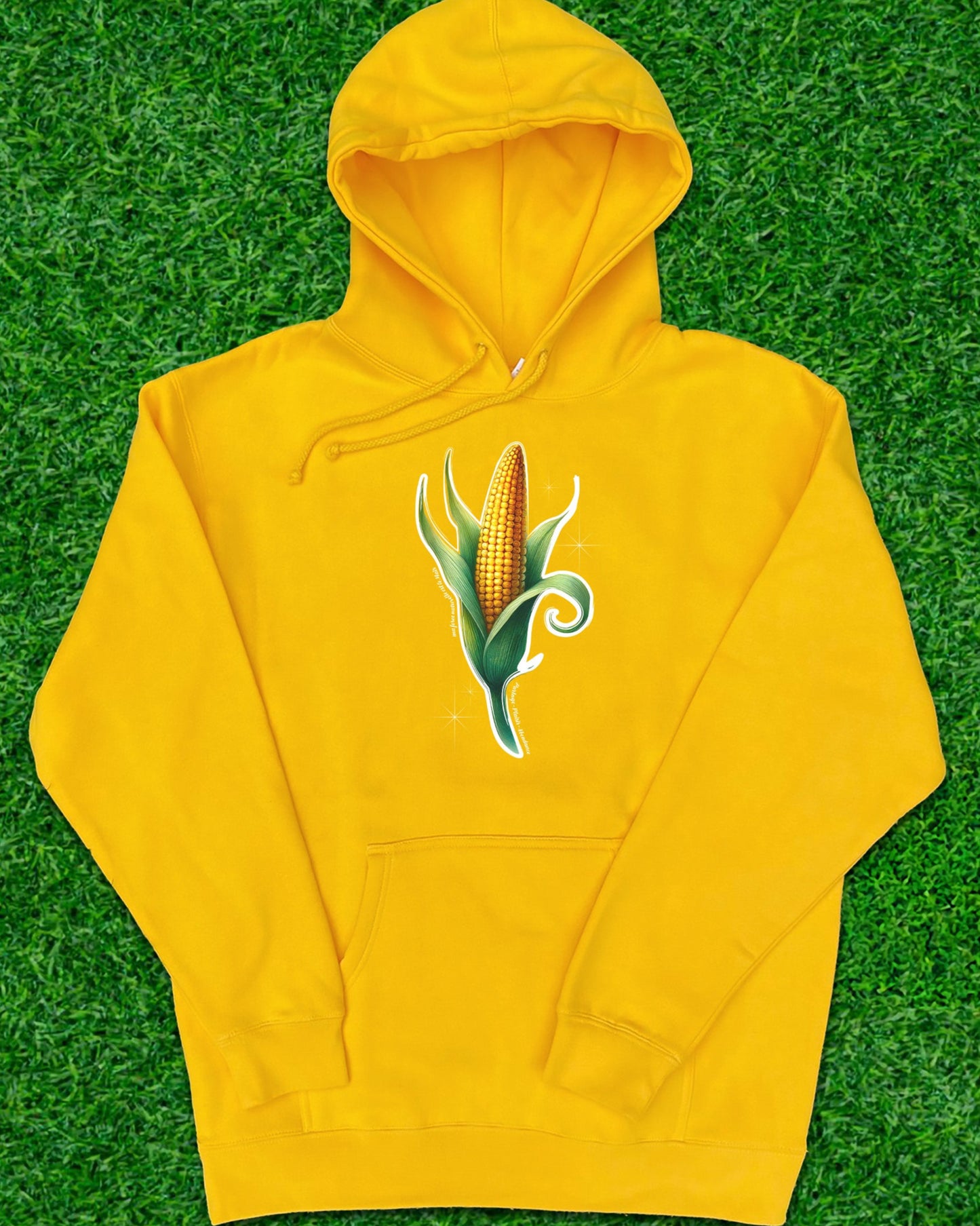 Hoodie de qualité supérieure « Les forces naturelles » — couleur jaune — étampe Maïs