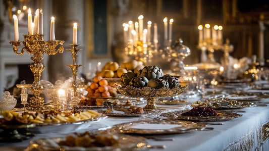Une tablée des rois, avec des plateaux d'artichauts