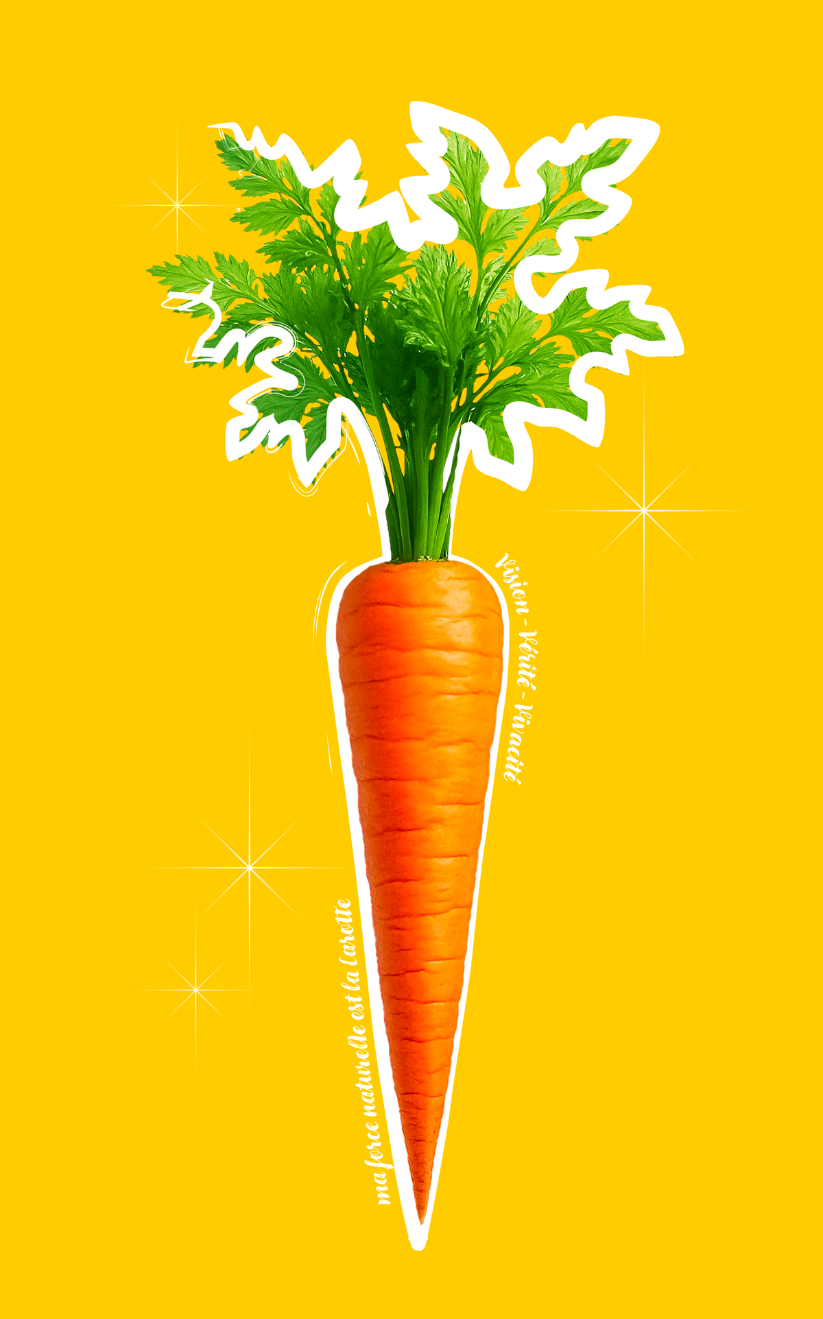 Étampe de la Force naturelle de la Carotte — avec ses trois mots-clés