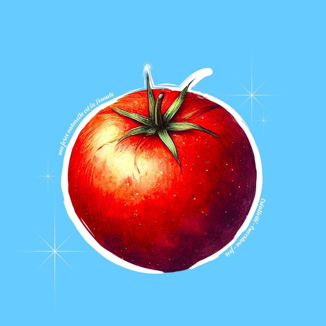 Étampe de la Force naturelle de la Tomate — avec ses trois mots-clés