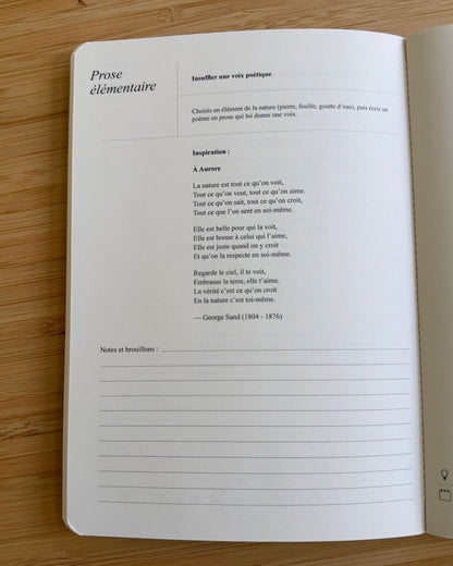 Carnet de poésie Les Forces Naturelles - Prose élémentaire