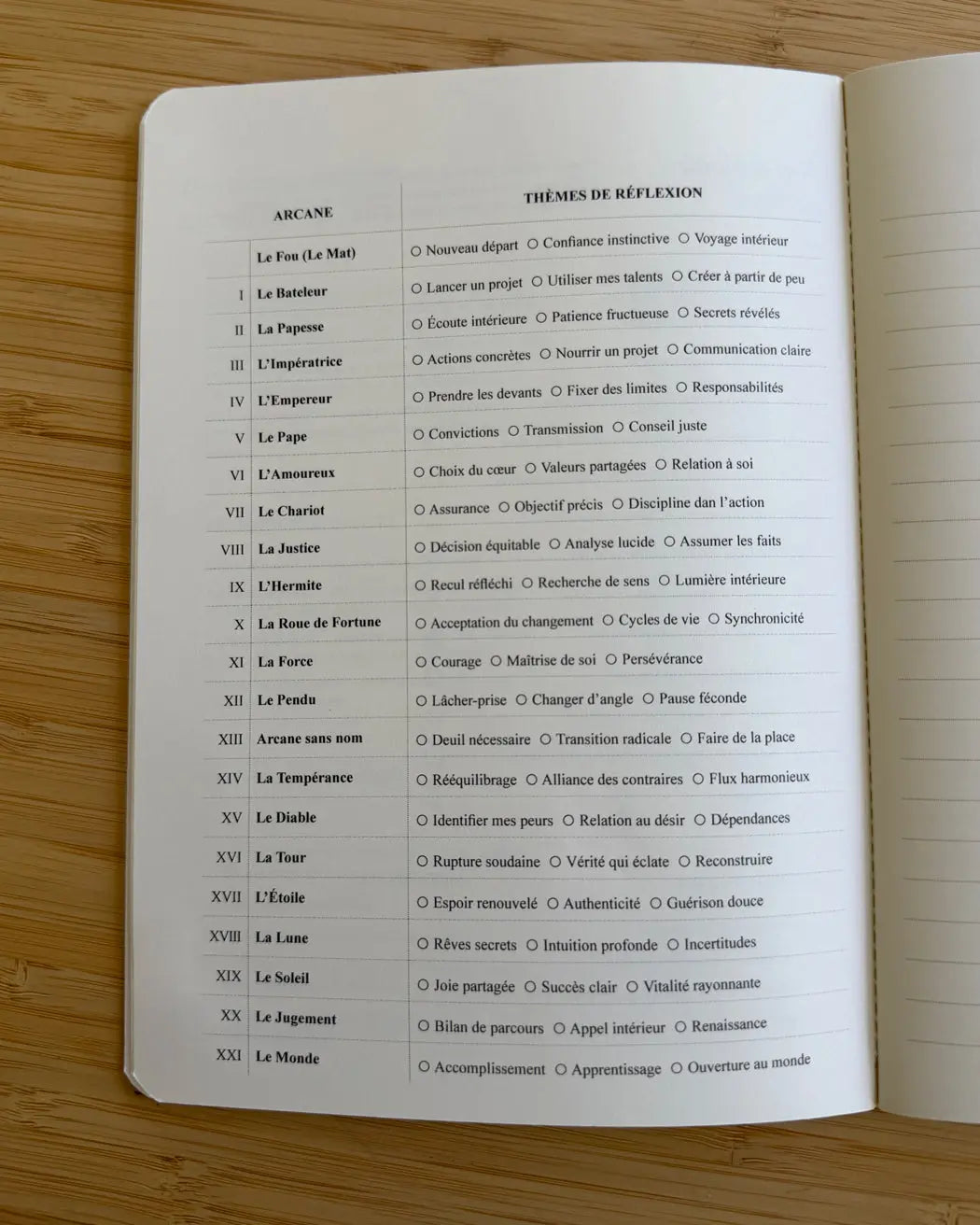 Carnet de réflexion Les Forces Naturelles - Index interactif