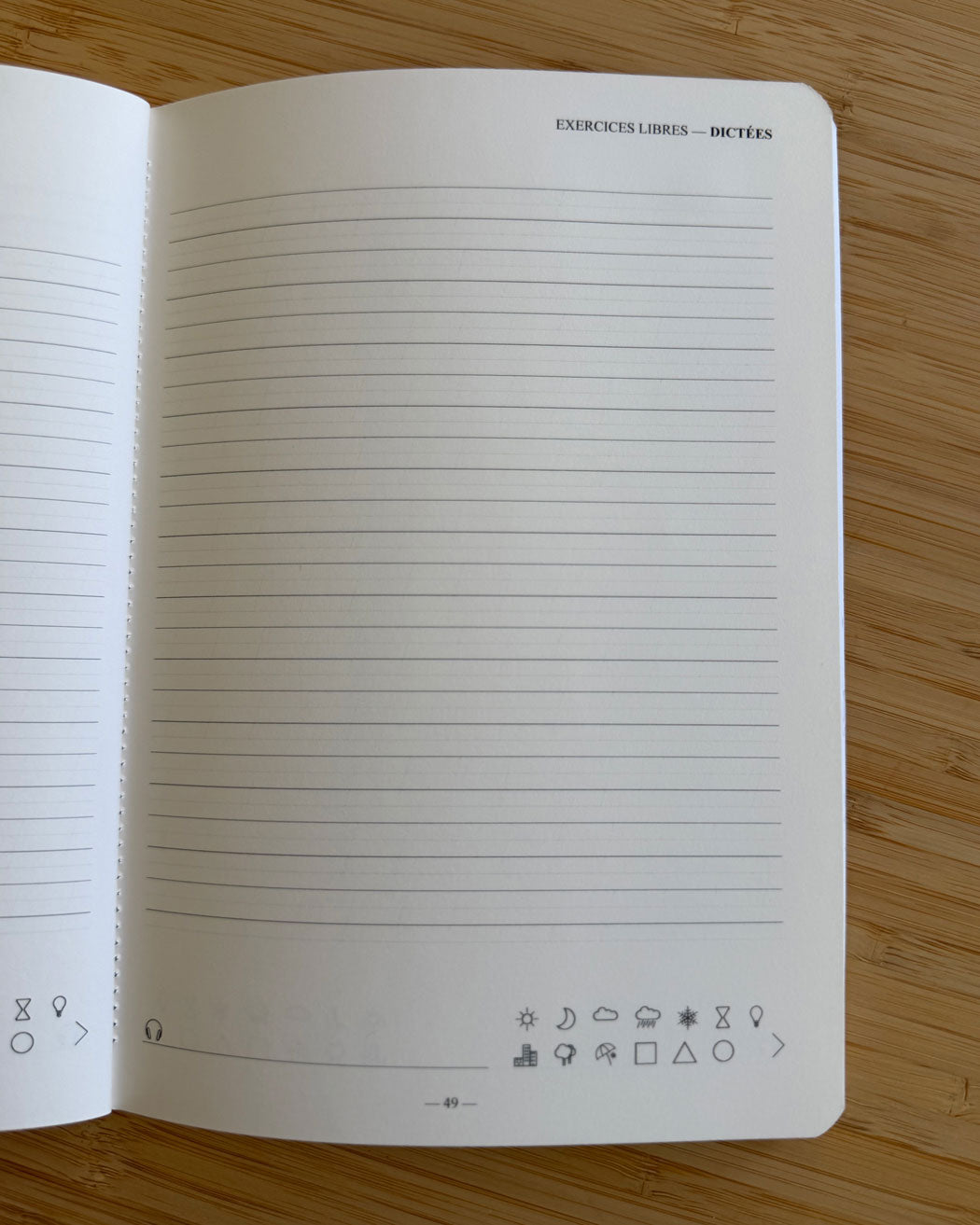 Carnet d’écriture à la main Les Forces Naturelles - Dictée