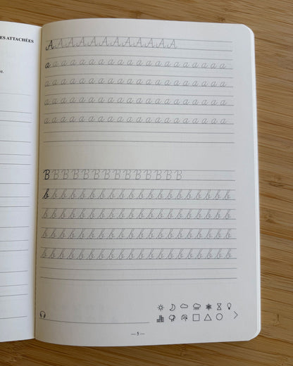 Carnet d’écriture à la main Les Forces Naturelles  - lettres attachées