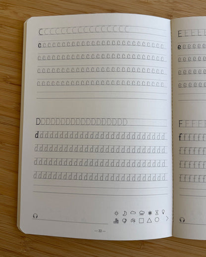 Carnet d’écriture à la main Les Forces Naturelles  - lettres détachées