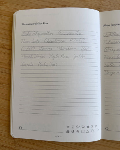Carnet d’écriture à la main Les Forces Naturelles  - Personnages de Star Wars