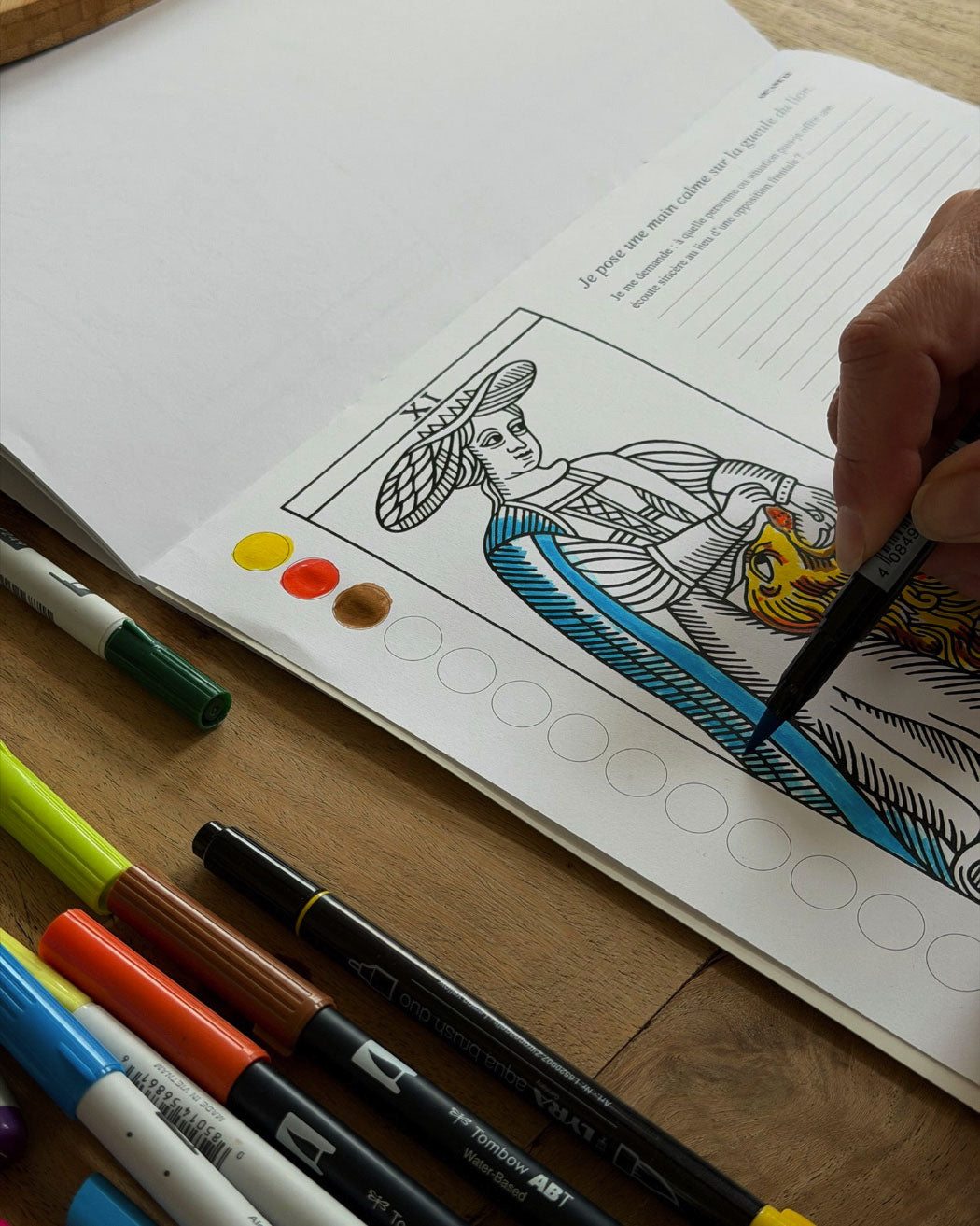 Carnet de réflexion à colorier Les Forces Naturelles - Page de l'arcane Force