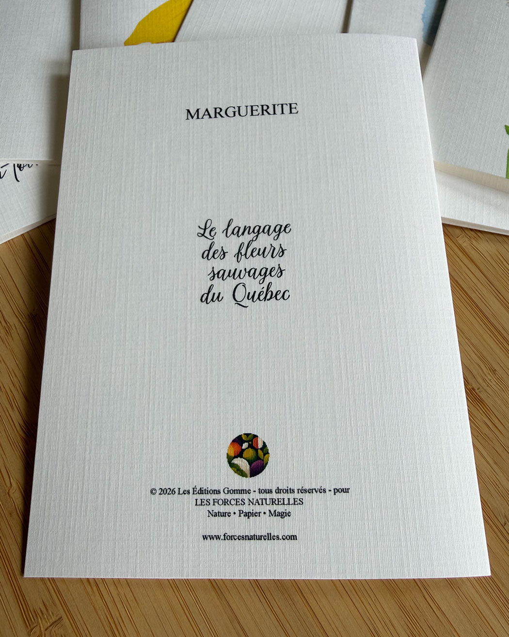 Carte de vœux Marguerite - Les Forces Naturelles - verso