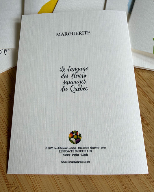 Carte de vœux Marguerite - Les Forces Naturelles - verso