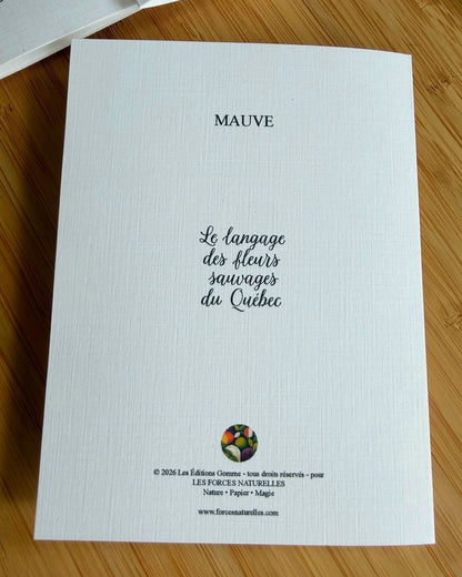 Carte de vœux Mauve - Les Forces Naturelles - verso