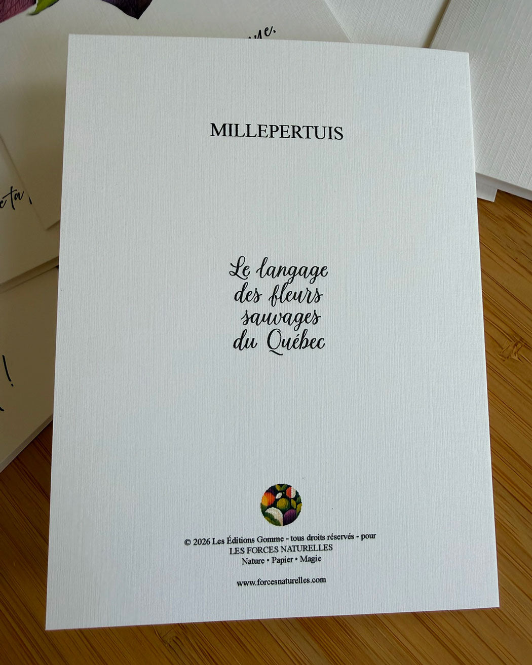 Carte de vœux Millepertuis - Les Forces Naturelles - verso