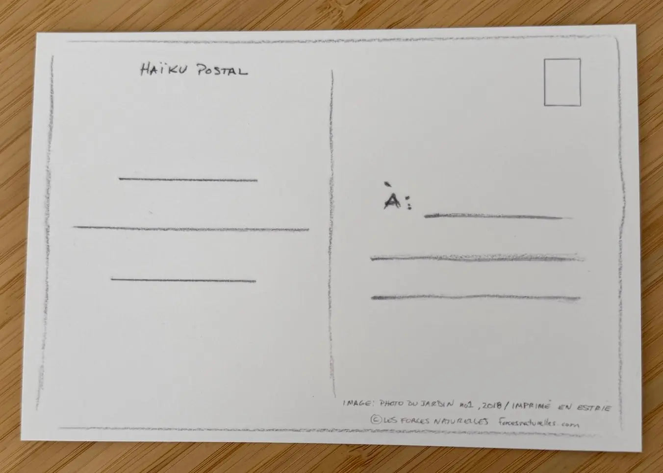 Verso cartes postales - Haïku postal