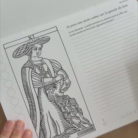 Vidéo de la page de l'arcane de La Force  ans le Carnet de réflexion à colorier - Les Forces Naturelles
