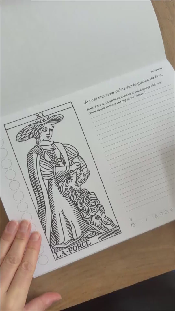 Vidéo de la page de l'arcane de La Force  ans le Carnet de réflexion à colorier - Les Forces Naturelles